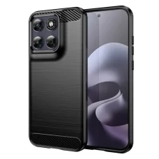 Techsuit - Carbon Silicone - Motorola Moto G77 - Čierne puzdro