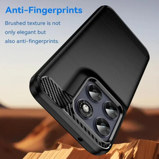 Techsuit - Carbon Silicone - Motorola Moto G77 - Čierne puzdro - 2