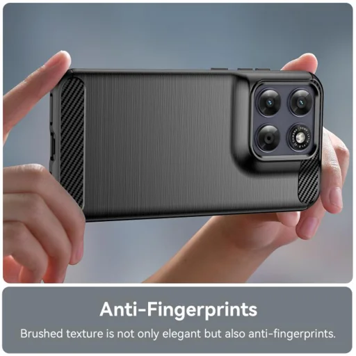 Techsuit - Carbon Silicone - Motorola Moto G77 - Čierne puzdro - 5