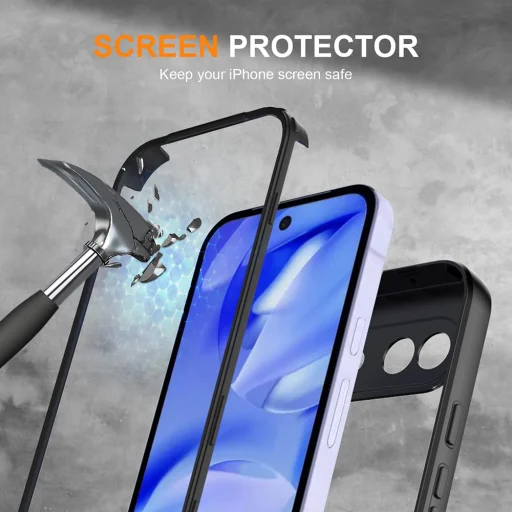 Techsuit - Séria ColorVerse 360 + Ochranné sklo - Google Pixel 10a - Čierne puzdro - 3