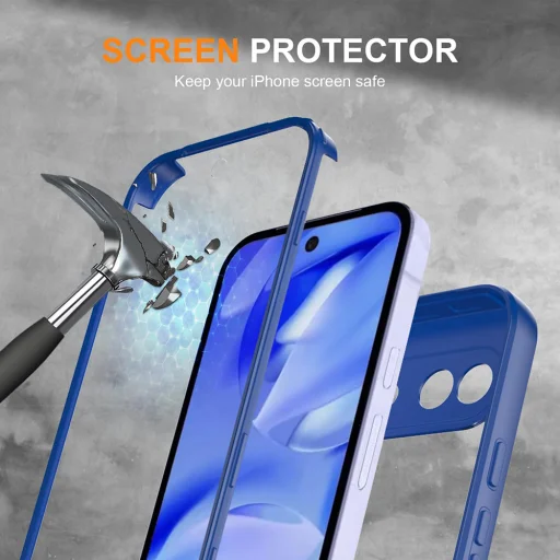 Techsuit - séria ColorVerse 360 + ochrana displeja - Google Pixel 10a - modré puzdro - 3