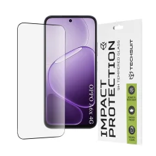Techsuit - 111D Celoplošné pokrytie / Celoplošné lepenie Sklo - Oppo A6x 4G / A6x 5G - Čierne tvrdené sklo tvrdené sklo