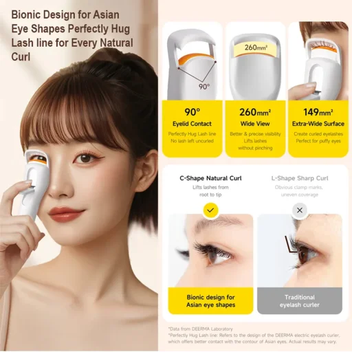 Deerma - Kulma na riasy (JM01) - Bionická, vyhrievaná, 3 nastaviteľné úrovne, 400mAh, 2W, vizuálny indikátor teploty - biela - 4