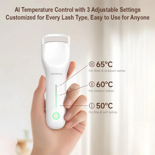 Deerma - Szempilla Göndörítő (JM01) - Bionikus, Fűthető, 3 Állítható Beállítás, 400mAh, 2W, Vizualis Hőmérséklet Jelző - Fehér - 3