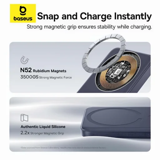 Powerbanka Baseus EnerFill FM11 Ultra-Mini, 10000mAh, 22.5W, PD + FQI, sivá E0026602 - 3