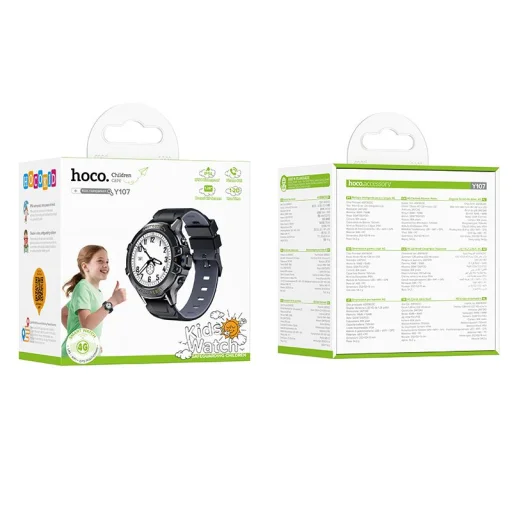 Hoco Y107 detské smart hodinky 1,28" 4G GPS s funkciou volania čierne - 5