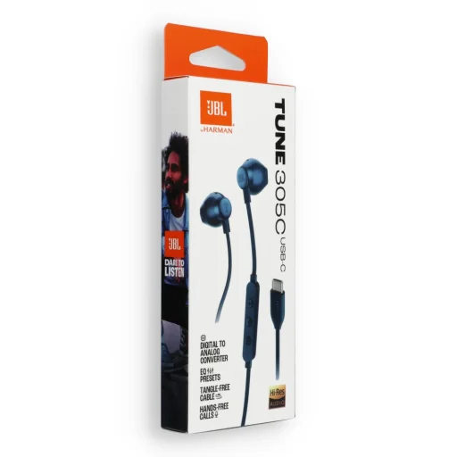JBL 305C káblové slúchadlá modré - 2