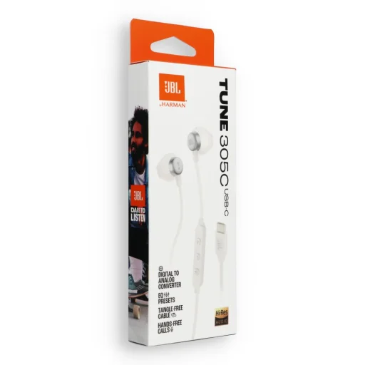 JBL 305C káblové slúchadlá biele - 2