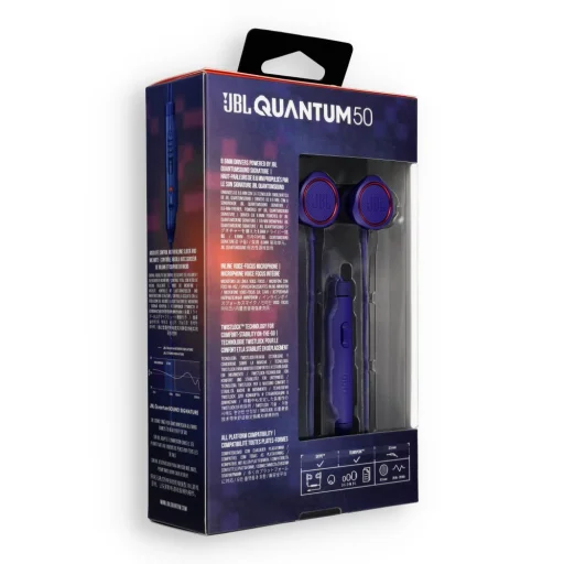 JBL Quantum 50 káblové slúchadlá Jack 3,5 mm modré - 3