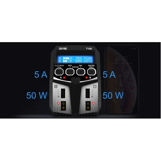 Nabíjačka SkyRC T100 2x50W - 3