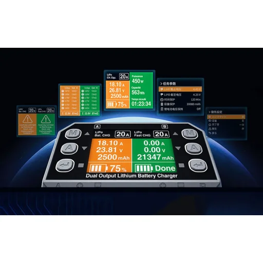 SkyRC PC1080neo dvojkanálová nabíjačka lítiových akumulátorov - 11