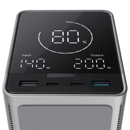 Cuktech Powerbank 300W 40000mAh s bezdrôtovým nabíjaním 2x USB-C + 2x USB-A - Čierna - 2