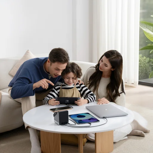 Cuktech Powerbank 300W 40000mAh s bezdrôtovým nabíjaním 2x USB-C + 2x USB-A - Čierna - 10