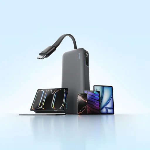 Cuktech LPB200N 40W 20000mAh Powerbank so vstavaným káblom - Sivá - 12