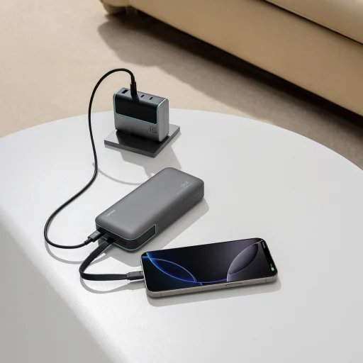 Cuktech LPB200N 40W 20000mAh Powerbank so vstavaným káblom - Sivá - 21