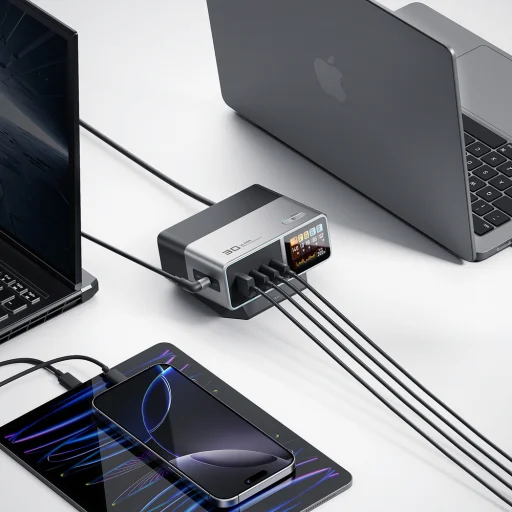 Cuktech TA3005U 300W nabíjacia stanica 5 v 1 s digitálnym displejom - strieborná - 21