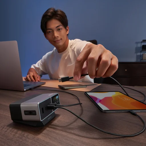 Cuktech TA3005U 300W nabíjacia stanica 5 v 1 s digitálnym displejom - strieborná - 5