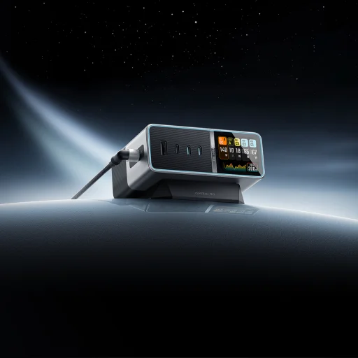 Cuktech TA3005U 300W nabíjacia stanica 5 v 1 s digitálnym displejom - strieborná - 7