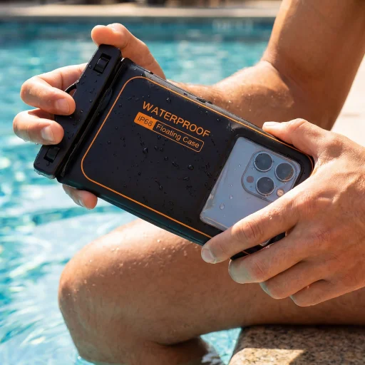 Univerzálne vodotesné plávajúce čierne puzdro - 8