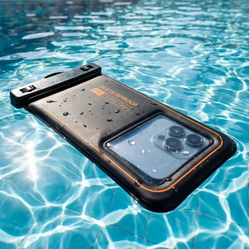 Univerzálne vodotesné plávajúce čierne puzdro - 9