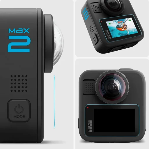 Spigen - (2 kusy) Glas.tR Slim, Zadný displej (AGL11230) - GoPro MAX 2 - Clear ochranné sklo - 4