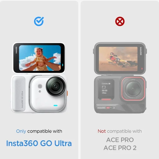 Spigen - (2 pack) Glas.tR Slim, Ochranné tvrdené sklo na zadnú stranu (AGL11171) - Insta360 Go Ultra - Priehľadné tvrdené sklo - 7