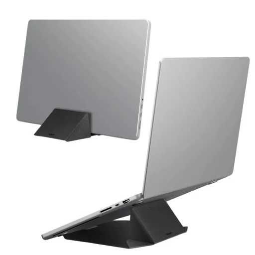 Spigen - Slim Fold Držiak na notebook LD201-S9 (AMP11118) - Vertikálny dok, skladací, tenký, stabilný, protišmykový, až do 16" - čierny - 1