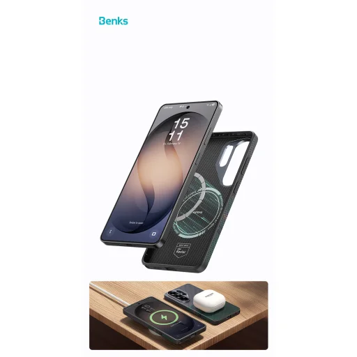 Benks Magnetic Armor Pro Aurora Kevlar 600D puzdro pre Samsung Galaxy S26 Ultra - 11