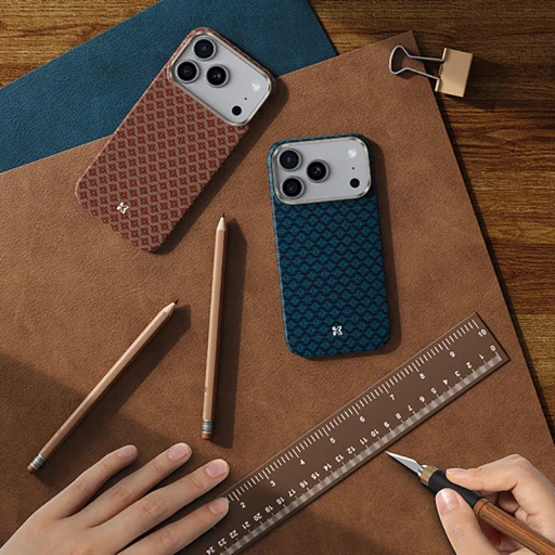 Benks Magnetické puzdro Armor Air Armor Grid Kevlar Kovový rám 600D (H069) iPhone 17 Pro oranžové puzdro - 9