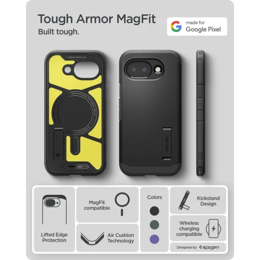 Google Pixel 10a Spigen Tough Armor Mag Magsafe puzdro čierne - 7