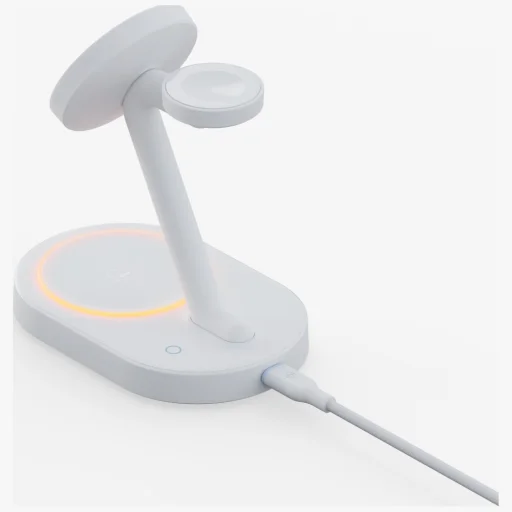 Energea GoMag Station 2 3v1 MagSafe rýchla bezdrôtová nabíjacia stanica biela - 4