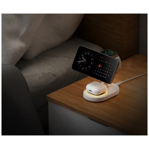 Energea GoMag Station 2 3v1 MagSafe rýchla bezdrôtová nabíjacia stanica biela - 6