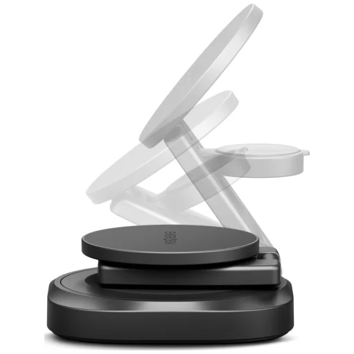 Energea Alumag GYRO 360 otočná Qi2.2 25W skladacia bezdrôtová nabíjačka gunmetal - 2