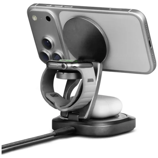 Energea Alumag GYRO 360 otočná Qi2.2 25W skladacia bezdrôtová nabíjačka gunmetal - 5