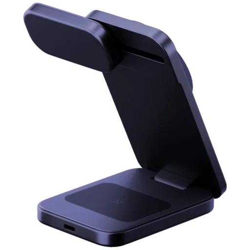 Bezdrôtová nabíjačka Energea MagTrio 2 3 v 1 Qi2 25W skladacia modrá - 3