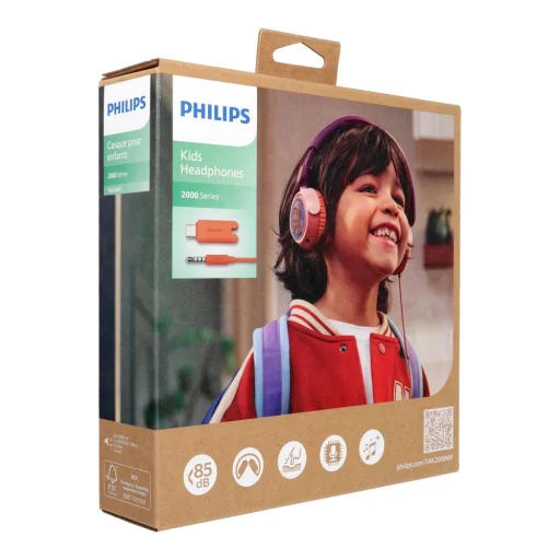 Philips TAK2000MP/00 káblové slúchadlá pre deti, 3,5 mm jack, fialová magenta - 5