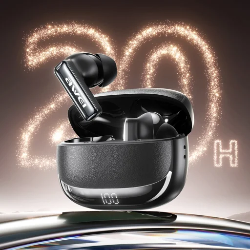 Bezdrôtové slúchadlá AWEI TA19 ANC Bluetooth 6.0 TWS + dokovacia stanica čierne - 3