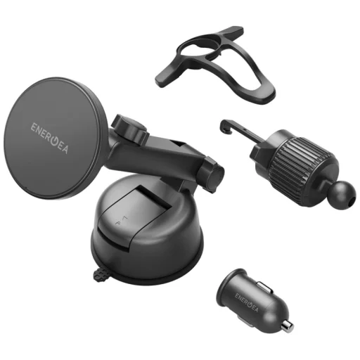 Čierna Energea Magdrive Kit 15W indukčná nabíjačka na čelné sklo/do mriežky ventilácie/na palubnú dosku - 2