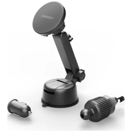 Čierna Energea Magdrive Kit 15W indukčná nabíjačka na čelné sklo/do mriežky ventilácie/na palubnú dosku - 3
