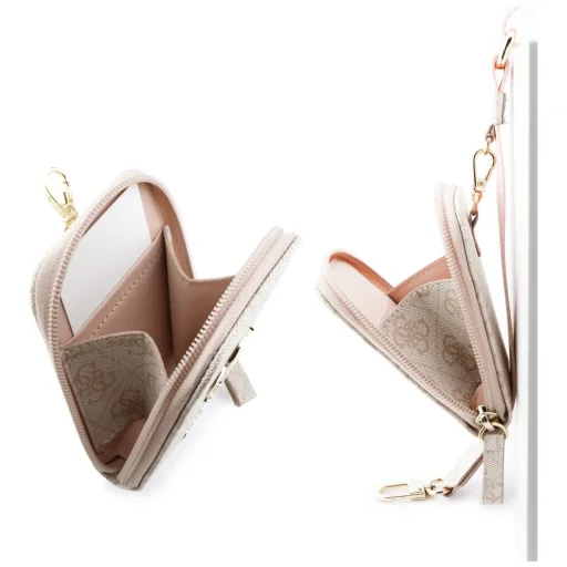 Univerzálna šnúrka na krk Guess 4G Metal Logo ružová s peňaženkou - 5