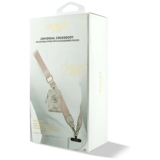 Univerzálna šnúrka na krk Guess 4G Metal Logo ružová s peňaženkou - 6