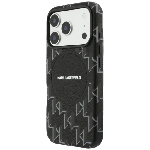 Čierne puzdro iPhone 17 Pro Karl Lagerfeld s monogramom - 2