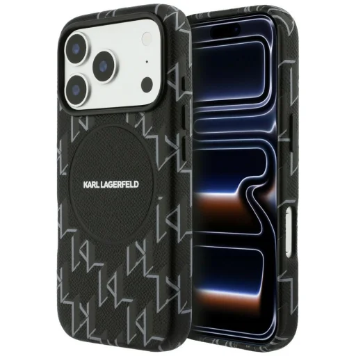 iPhone 17 Pro Karl Lagerfeld Monogram logós fekete tok - 1