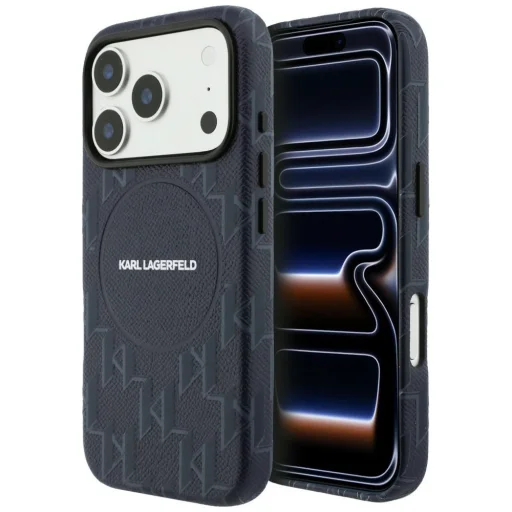 iPhone 17 Pro Max Karl Lagerfeld Monogram logo MagSafe kék tok - 1