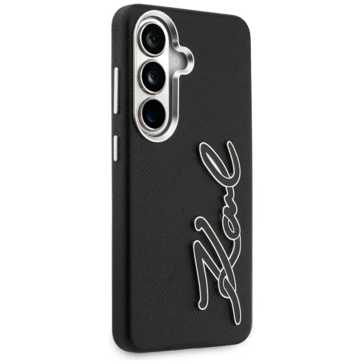 Samsung Galaxy S26 Karl Lagerfeld Grained Signature Metal Resin Logo čierne puzdro - 4