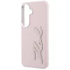 Samsung Galaxy S26 Karl Lagerfeld Grained Signature Kovové živičné logo ružový kryt thumbnail