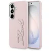 Samsung Galaxy S26 Karl Lagerfeld Grained Signature Kovové živičné logo ružový kryt thumbnail