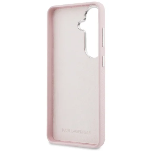 Samsung Galaxy S26 Karl Lagerfeld Grained Signature Kovové živičné logo ružový kryt - 7
