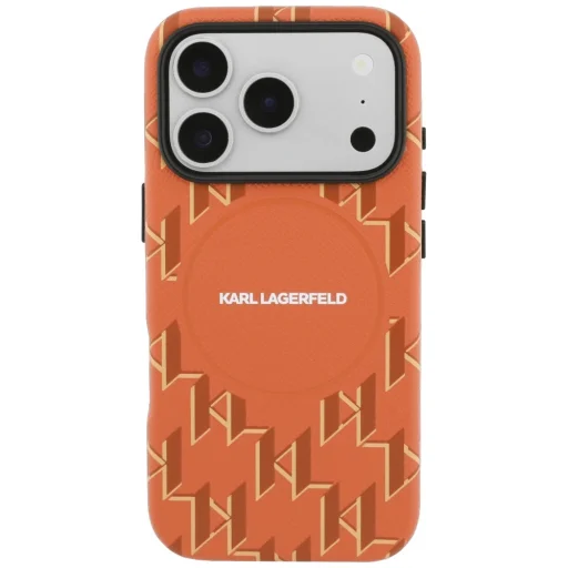 iPhone 17 Pro Karl Lagerfeld Monogram logo kryt MagSafe oranžový - 3
