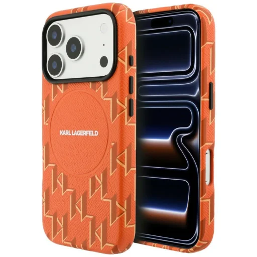 iPhone 17 Pro Karl Lagerfeld Monogram logo kryt MagSafe oranžový - 1